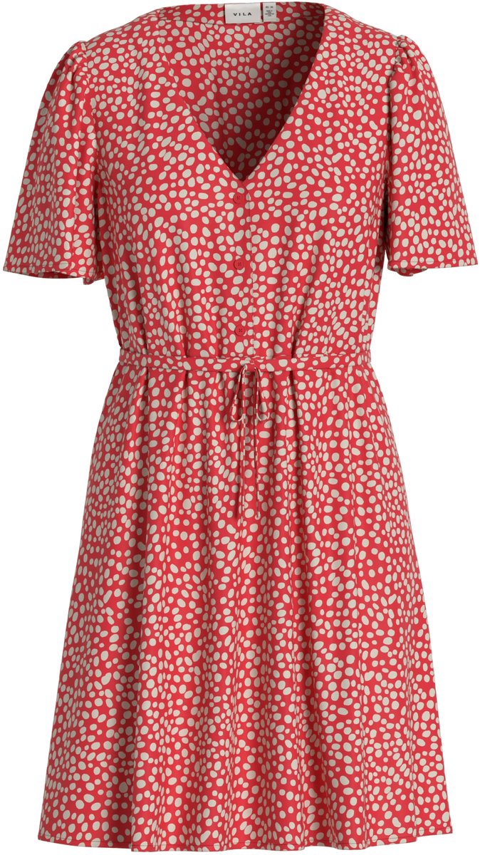 Vila Korte jurk VIGRACE korte mouwen hibiscus