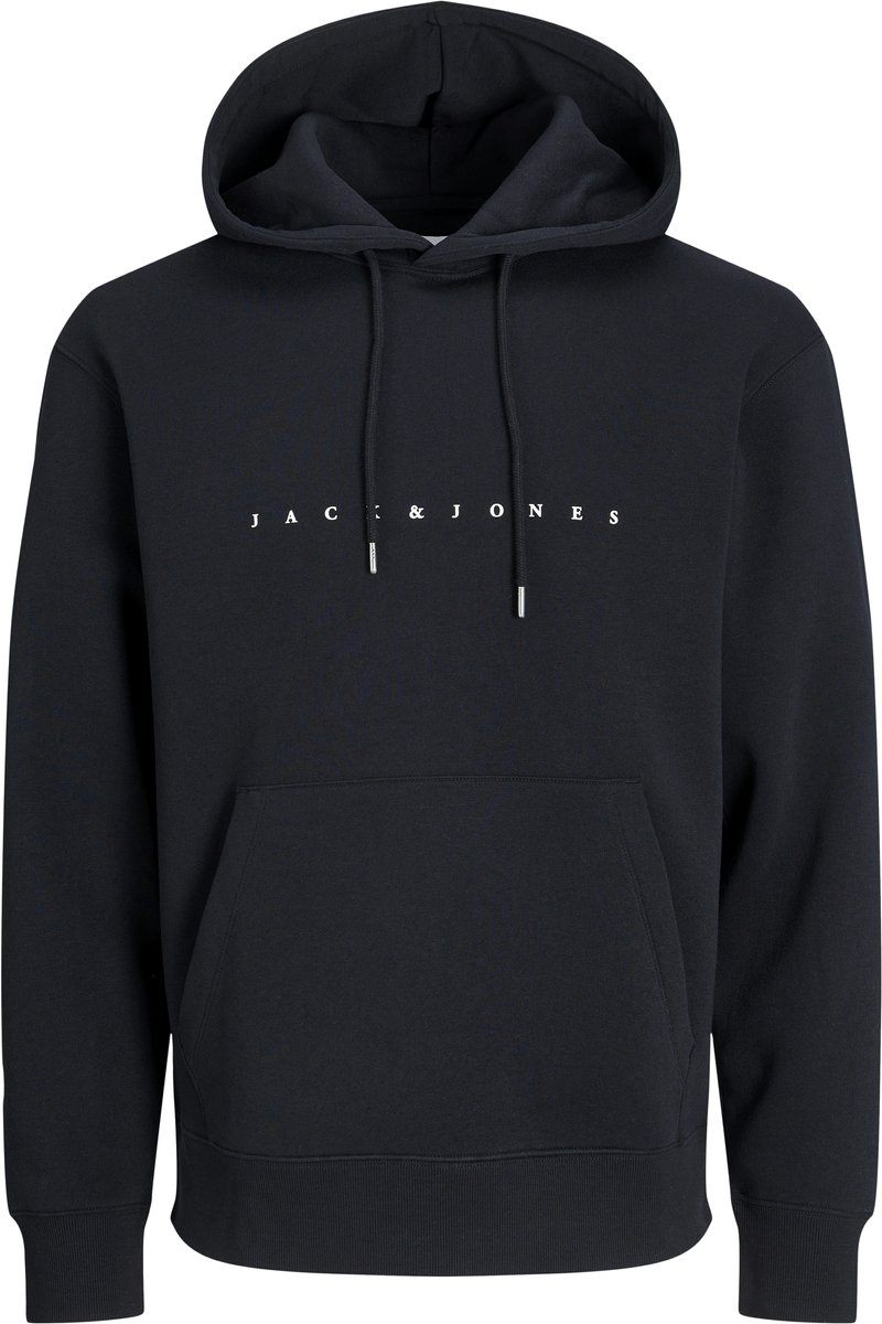 JACK & JONES Star jj sweat hood regular fit - heren hoodie katoenmengsel met capuchon - zwart