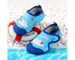 Kinderwaterschoenen - snel drogende blotevoeten strandschoenen - antislip kinderstrandschoenen met dikke zool - zacht en duurzaam - geschikt voor stranden, zwembaden en vakanties aan zee - kaartcode om een ​​maat groter te kopen - maat 34-35