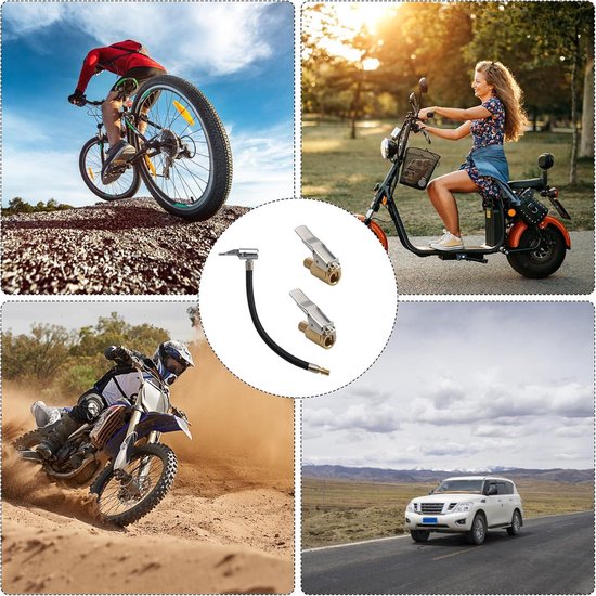 Ventielverlengset 24 cm inclusief bandenpomp slang en hefboomstekker - Voor auto, fiets, motorfiets - Luchtslang ventielverlenging met 8 mm autoventiel - Handige inflator pomp slang — afbeelding 4