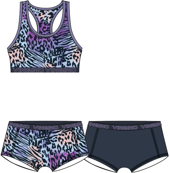 Ensemble de 3 Sous-vêtements Vingino G253 Animal Racer pour Filles (146/152)