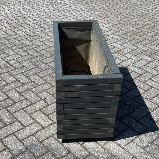 AMISHOUT - Jardinière haute en bois 100x40x54 cm - anthracite - jardinière d'extérieur