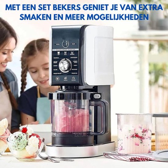 Bekers geschikt voor Ninja Creami Deluxe ijsmachine, Extra Bekers, Bakjes & Deksels - 2 stuks - containers compatibel met NC501EU & NC500EU Serie - BPA-vrij, vaatwasmachinebestendig, diverse kleuren van Merkloos — afbeelding 3