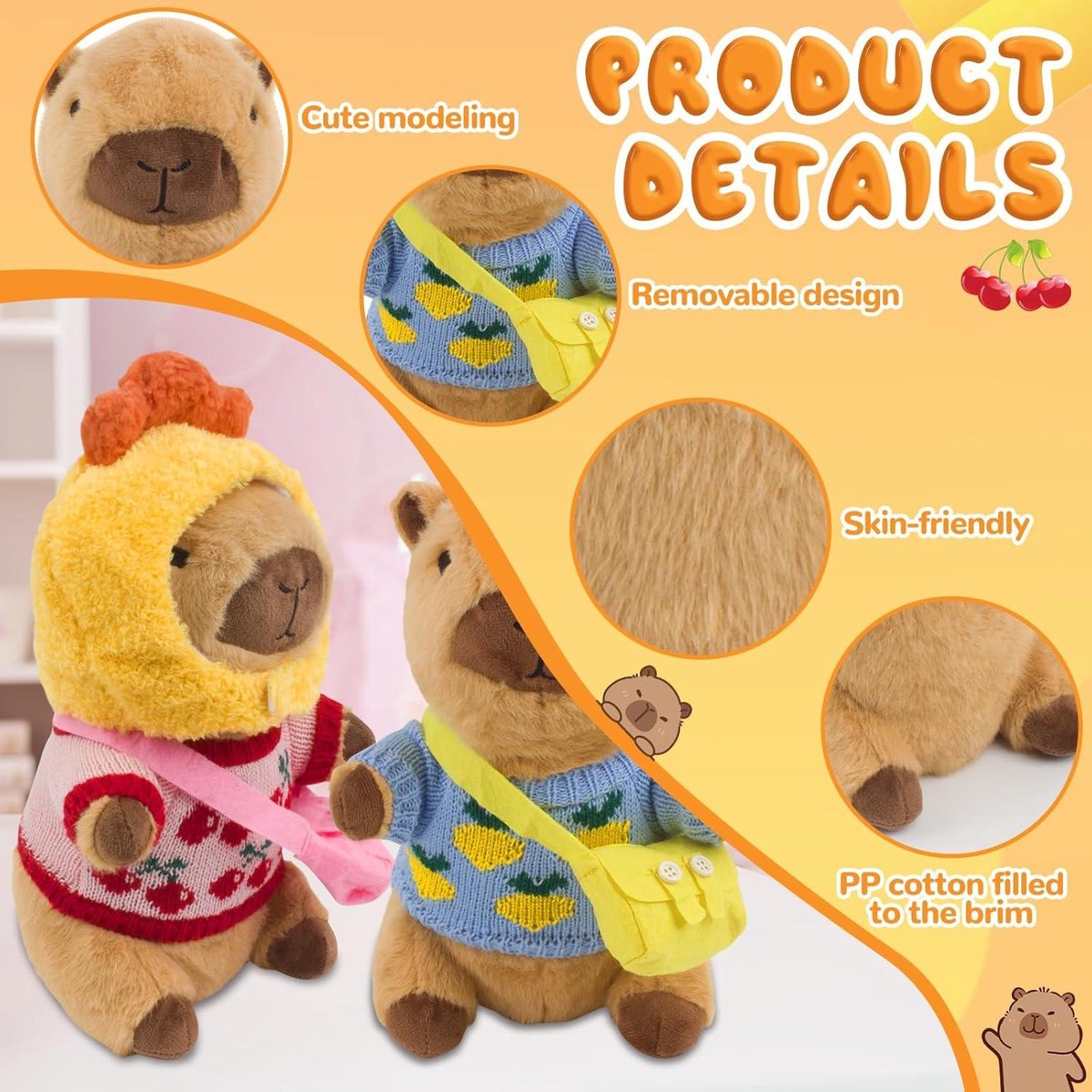 Nature Planet Knuffeldier Capybara - pluche - bruin - 20 cm - bosdier