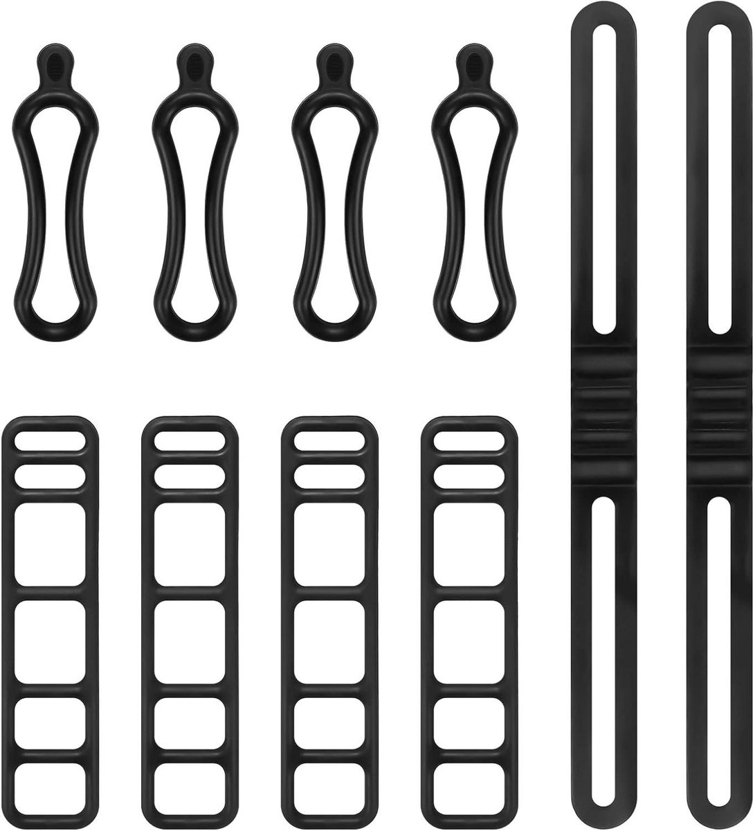 10 Stuks Multifunctionele Siliconen Fietsbevestigingsriemen - Voor Fietsen, Zaklampen, Mobiele Telefoons - Handige Bandjes voor Vaste Bevestiging - Fietsaccessoires Met Veelzijdige Toepassingen