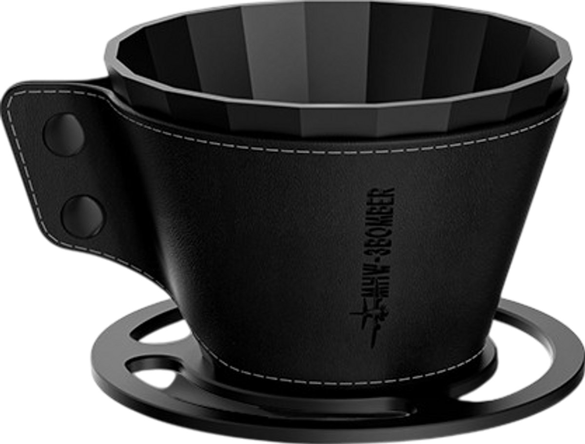 MHW-3BOMBER Meteorite dripper - pour-over koffiefilter met vlakke bodem - 1 tot 2 koppen - aluminium - zwart