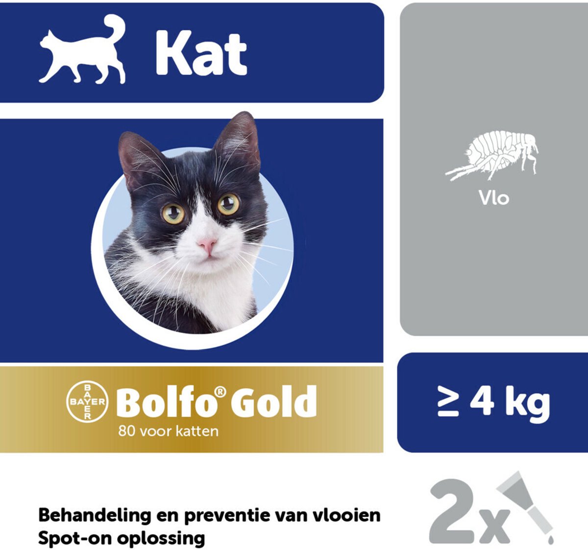Bolfo Gold Anti Vlooiendruppels Kat Vanaf 4 kg - 2 x 2 pipetten - Voordeelverpakking