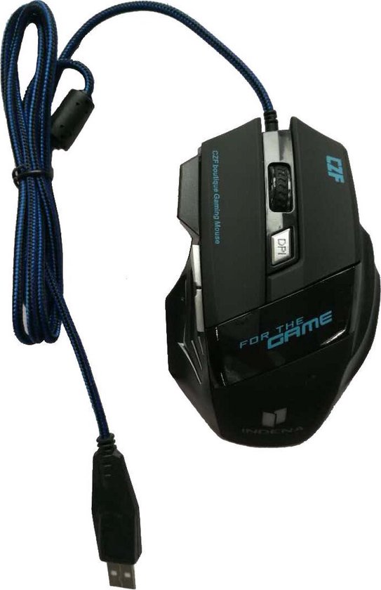 Bedrade Gaming Muis – 3200 DPI – 6 Knoppen – USB Optische Kabel Muis – Ergonomisch – Voor Laptop, PC & Mac – 1,5 Meter Kabel – Zwart