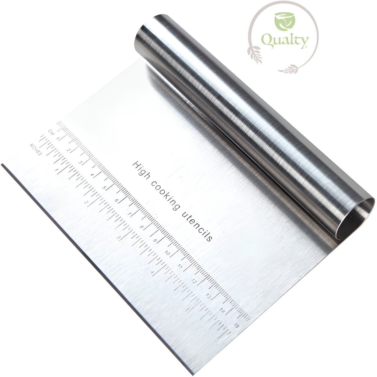 Qualty Deegschraper - Deegschrapers - Deegsteker - Deegkrabber - Deegsnijder - Gladstrijker - Keukenschraper - Groentesnijder - Pizzasnijder - Pizza mes - RVS - Met Maateenheden - 15cm x 11.5cm