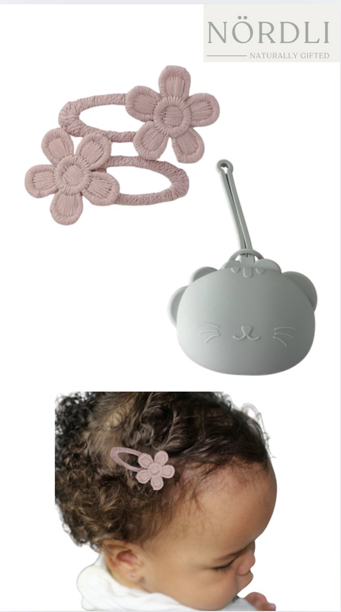 Kraamcadeaubox - Babycadeau - Speenhouder - Vlaggetjes - haarklipjes - Cadeau Pasgeboren - Brievenbuspakketje van Little Dutch — afbeelding 2