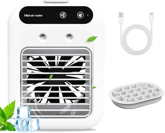 Draagbare airconditioner ultrastil 500 ml watertank touchscreen 2 snelheden compacte koeler voor slaapkamer kantoor camping