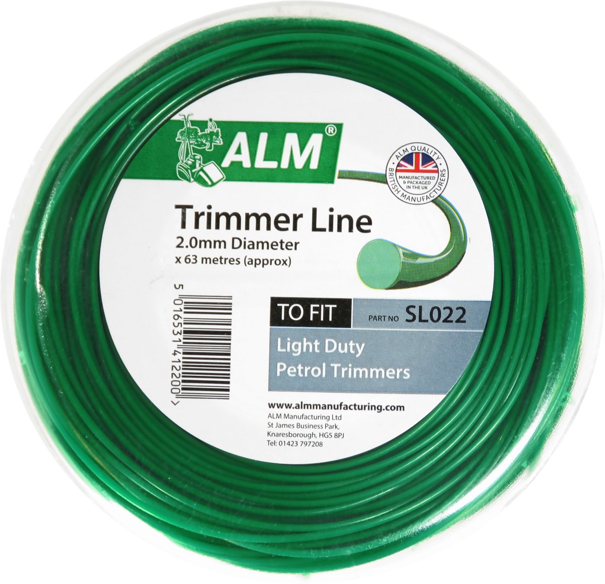 ALM trimmerdraad - 2 mm x 63 meter - maaidraad voor grastrimmer en bosmaaier - trimdraad - trimmer strimmerdraad - draad kantenmaaier - 2mm - Geschikt voor STIHL en Makita