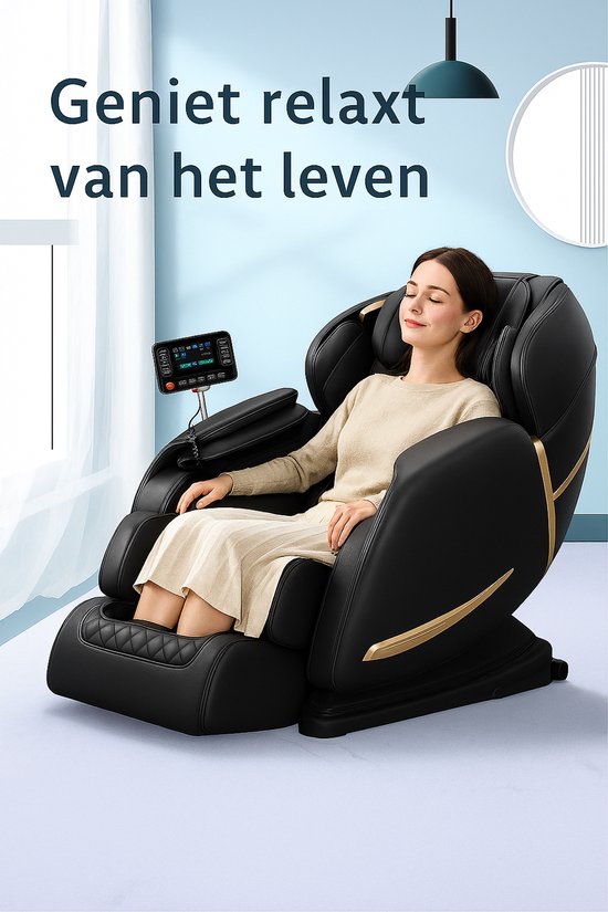 Molini Elektrische Massagestoel (Sensa) - met scherm, muziek, Bluetooth en veel opties - Welness - zwart