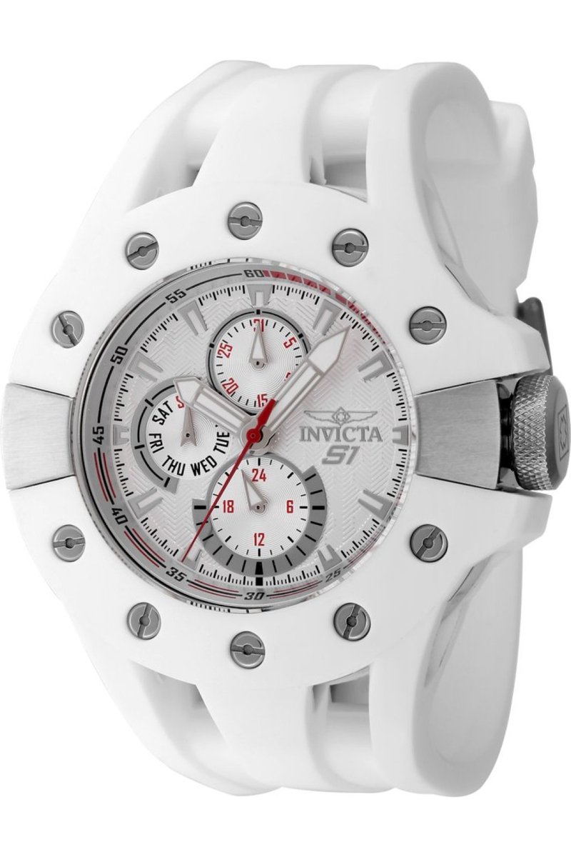 Invicta S1 Rally 48121 Heren Horloge - Waterdicht - Analoog - Quartz Uurwerk - Roestvrij Staal met zilveren Wijzerplaat - 49mm