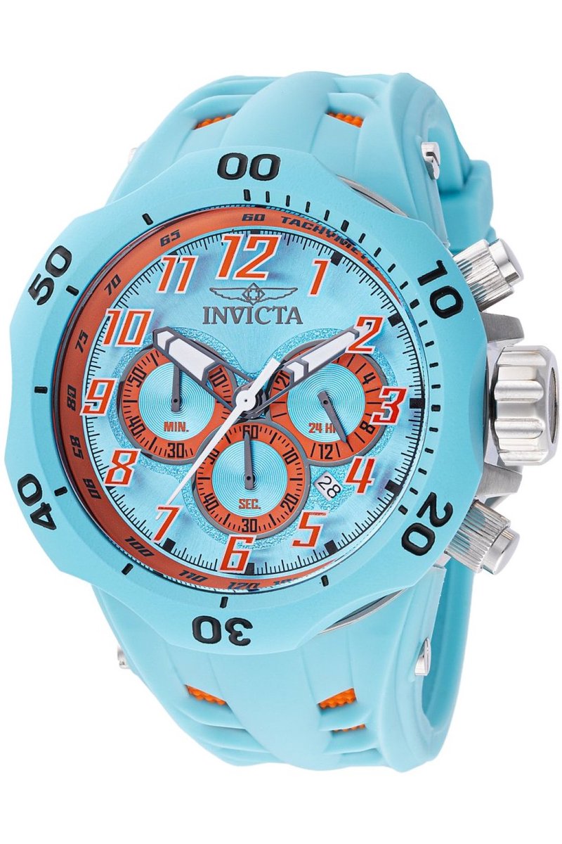 Invicta Venom - Hydra 48238 Heren Horloge - Waterdicht - Analoog - Quartz Uurwerk - Roestvrij Staal met oranje Wijzerplaat - 52mm
