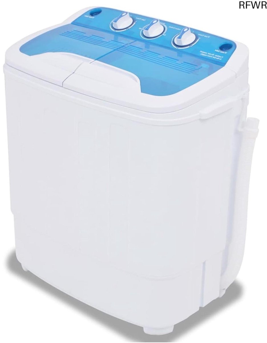 RFWR Mini wasmachine met dubbele kuip ruimtebesparend en veelzijdig