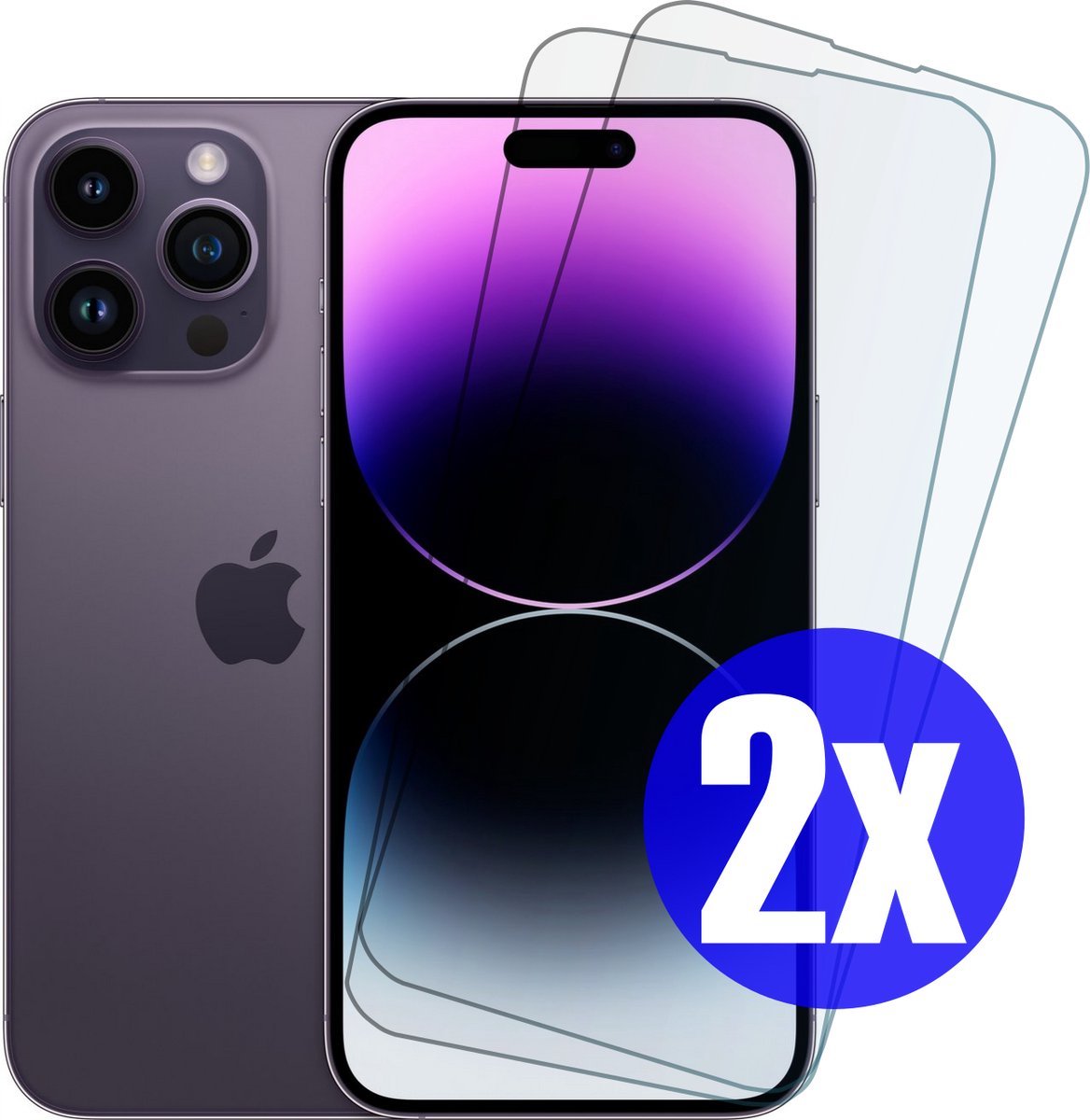 Screenprotector geschikt voor iPhone 14 Pro - Gehard Glas - Tempered Glass Armor Screen Cover - 2 Stuks