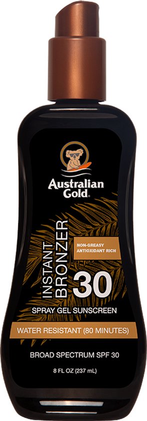 Australian Gold - SPF30 Spray Gel met Bronzer - 237 ML