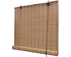 vidaXL - Rolgordijn - 80x160 - cm - bamboe - bruin