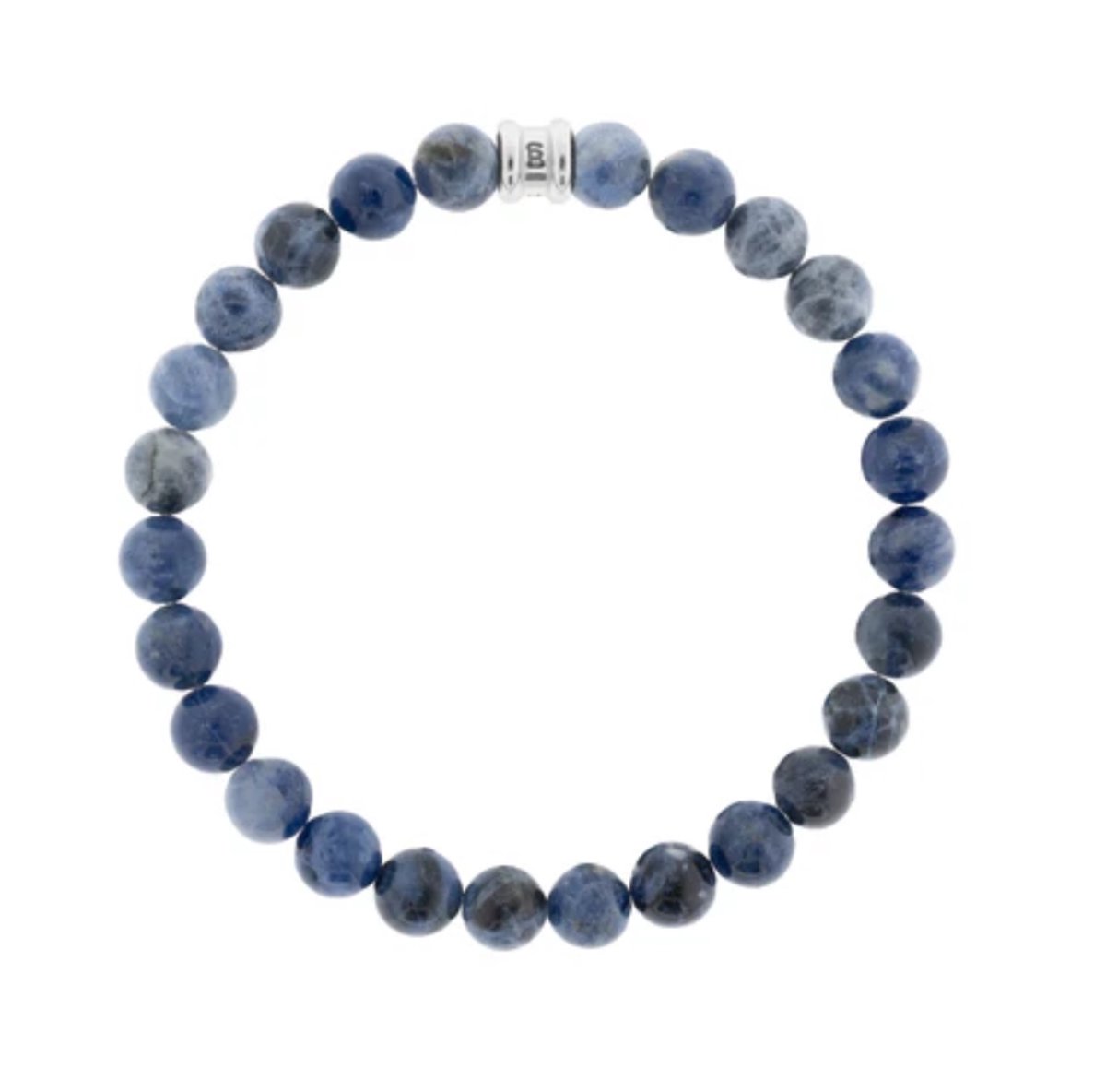 STEEL & BARNETT ® - Edelstenen armband - heren - 8mm Ronde Edelsteen Armband Obsidiaan - Obsidiaan - 20.5 CM