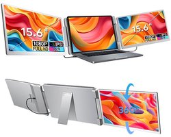 Portable Monitor Ultra 15,6" - Laptop Scherm Extender - Draagbare Monitor - Inclusief Beschermhoes en Kabels - Full HD