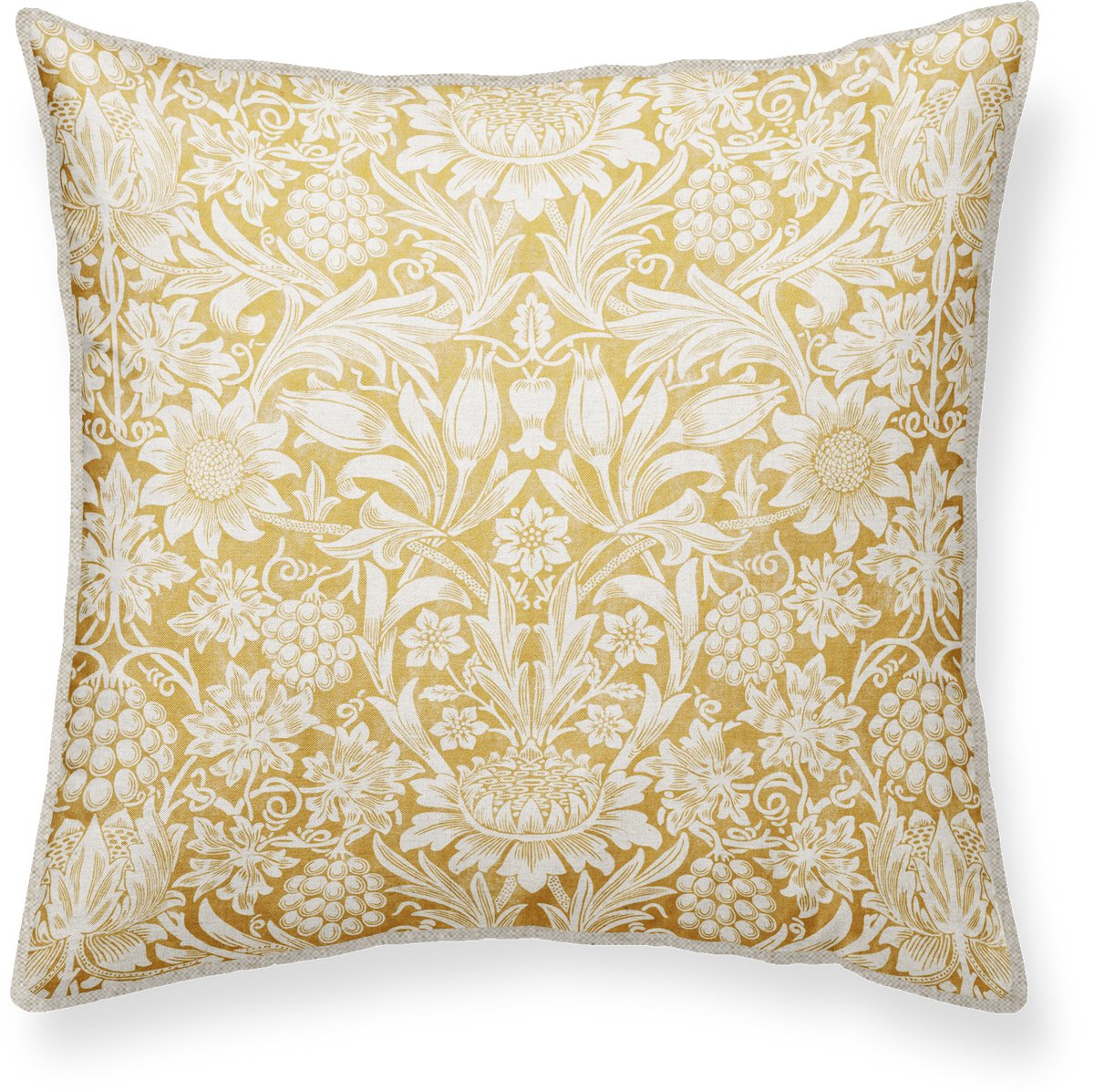 Sierkussen Oker 50x50 cm - William Morris - inclusief binnenkussen - vintage, warme tinten - Linen & Grace
