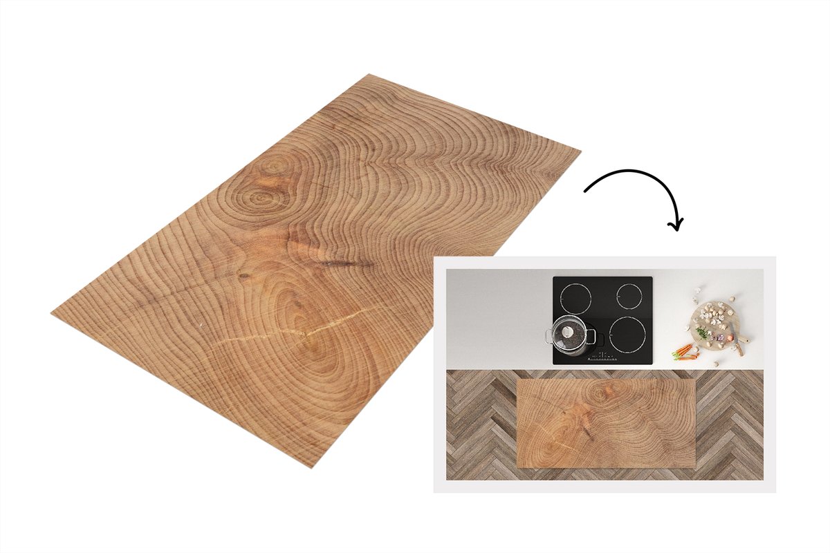 KitchenYeah Keukenloper 120x60 cm - Keukenmat vinyl Achtergrond van de structuur in houten planken - Keukenmatten loper - Keuken vloerkleed tapijt Boomstam
