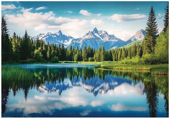 WALLARENA - Fotobehang - 350x250 cm - 3D fotobehang met bergen, bossen en meren voor slaapkamer en salon van vliesbehang