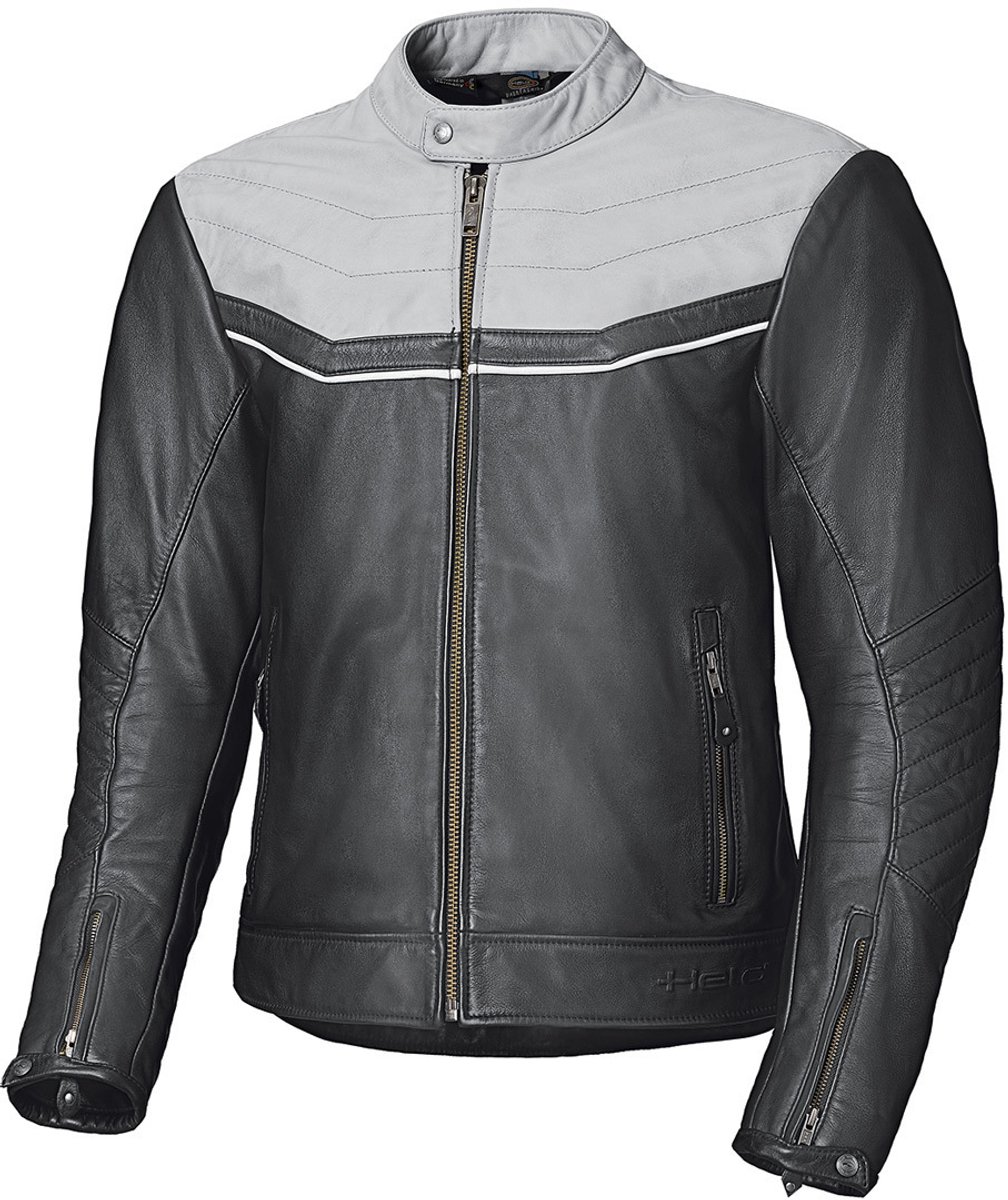 Held Heyden Zwart Grijs Leren Motorjas - Jas