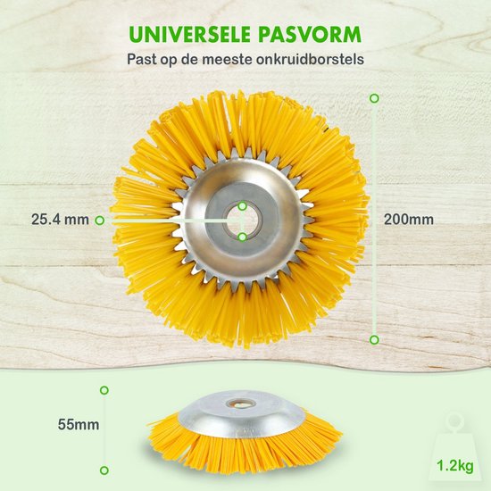 Onkruidborstel - grasschaar - Bosmaaier Grastrimmer - grastrimmer elektrisch - Onkruid - Onkruidkrabber - Voegenborstel - Onkruidverwijderaar - 20CM - Max 10.000 toerental p/m - Nylon van Merkloos	 — afbeelding 2