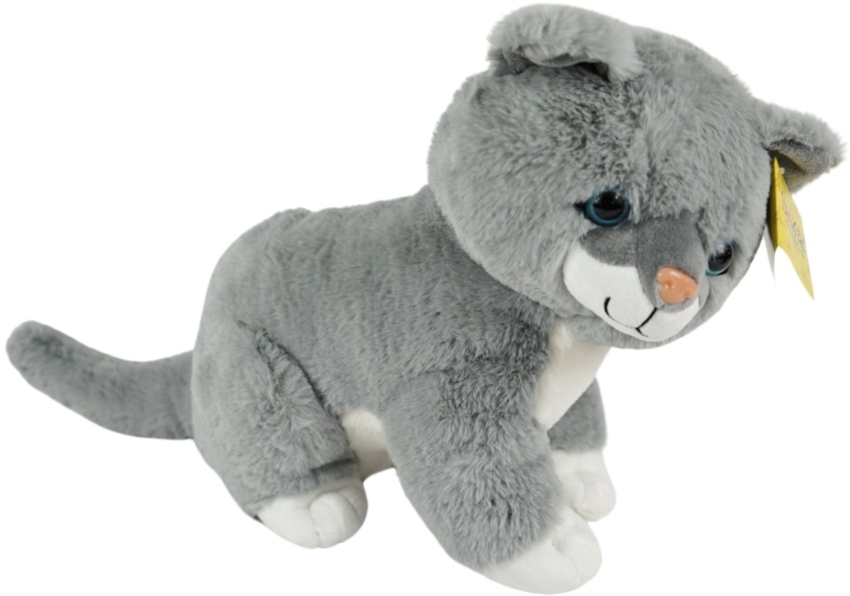 Sunkid Poes - Kat - Knuffel - Grijs wit - 40 cm hoog
