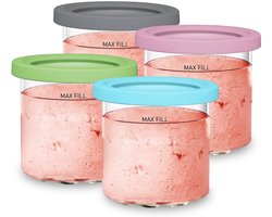 Daity 4-pack - ijspotjes - Accessoires voor Ninja Creami IJsmachine - Ijspint voor NC299AM C300s Series ijs - vaatwasserbestendig