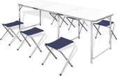 vidaXL Campingtafel inklapbaar en verstelbaar aluminium 180 x 60 cm 6 stoelen