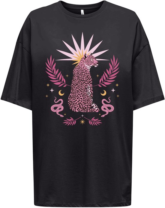 Only T-shirt Onlrosie S/s Oversize Tee Cs Jrs 15369746 Phantom/spiritual Dames Maat - S