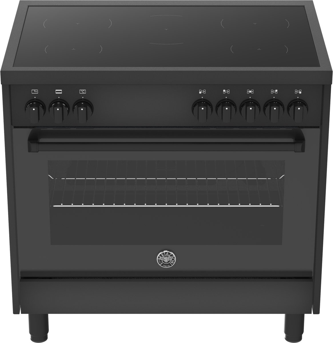 Bertazzoni MPL95I1ETBK - inductie fornuis 90cm - zwart - 5 jaar garantie - 5 zones