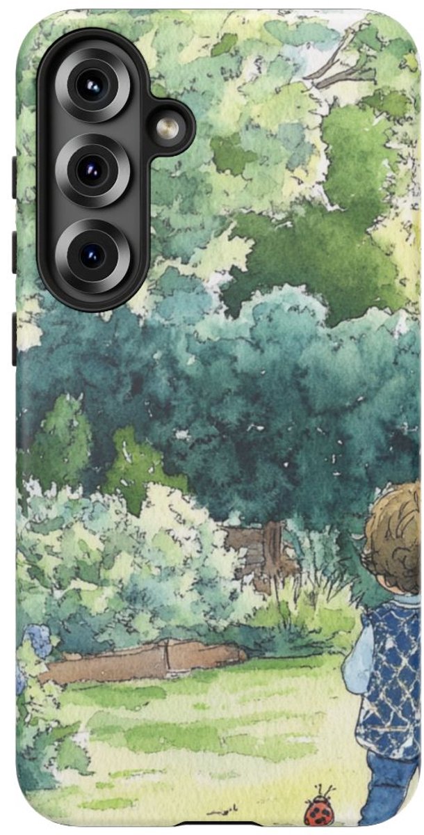 Kind in Tuin Waterverf – Telefoonhoesje Geschikt voor Galaxy S25 Plus