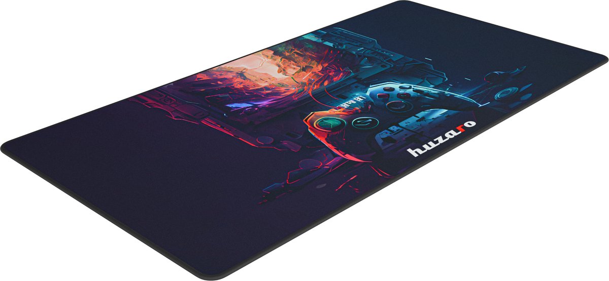 Huzaro XXL Gaming Muismat 80x40 cm – Antislip – Waterafstotend – Stiknaden – Voor Optische & Laser Muis