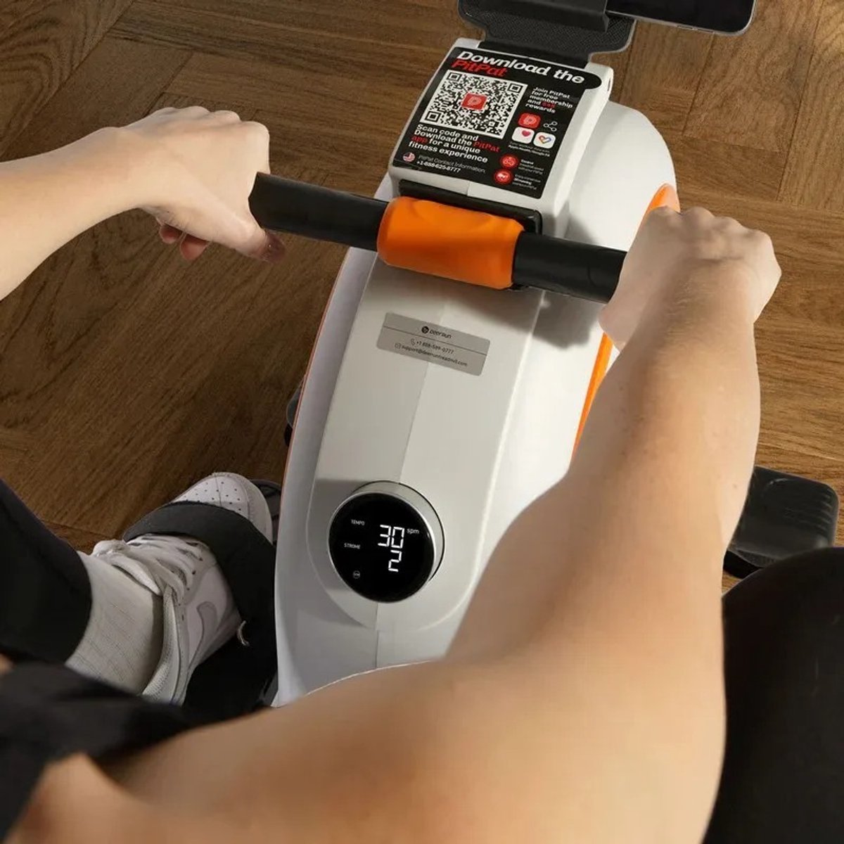 Afbeelding 3 van BellissiBo® Hometrainers - Roeimachine - met Bluetooth, 32 weerstandsniveaus, LED-display – Full-body training thuis