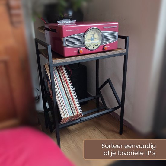 Goldcave Vinyl Opbergsysteem - LP Houder - Metaal Standaard Zwart - Platenhouder - Platenrek - Platenkast - LP Rek - Platenspeler meubel — afbeelding 2