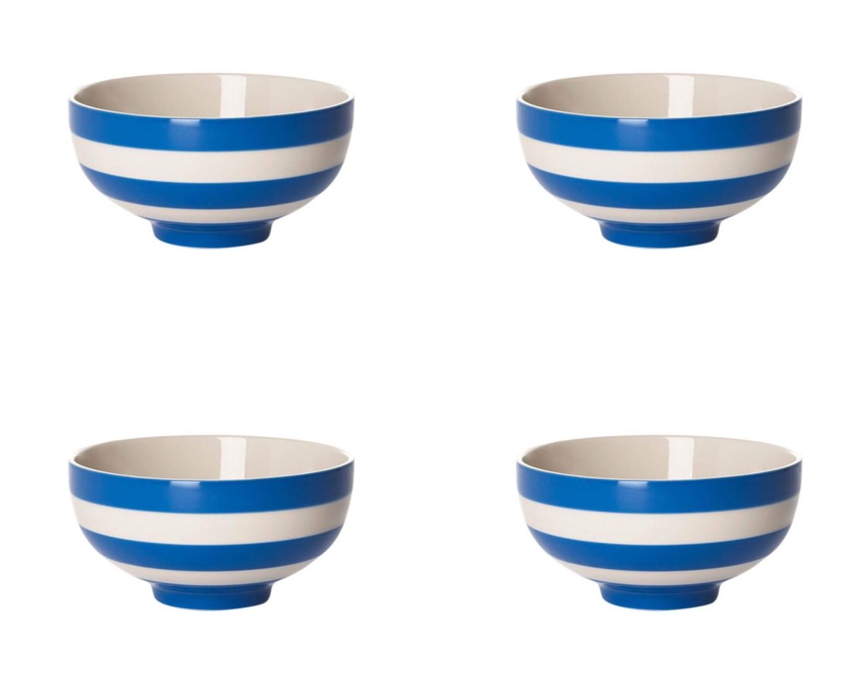 Cornishware Cornishblue Kommen Set van 4 - Ø13cm - Blauw Wit