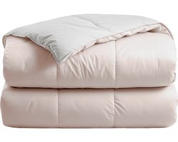 Zelesta® Deluxe Duo Silk & Coconut Cream 140x200 - Dekbed zonder overtrek - 30 dagen proefslapen - Eco Cloud vulling - Wasbaar hoesloos dekbed - Bedrukt dekbed - Percal katoen dekbed - All Year Winterdekbed & Zomerdekbed