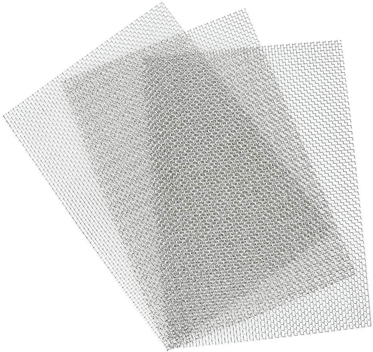 TRANKIELO® - Roestvrij Staal Geweven Draad 8 Maas – 3 Stuks – A4 Formaat – Knaagdierbestendig – Geschikt voor Airbricks – 2.375mm Gatdiameter