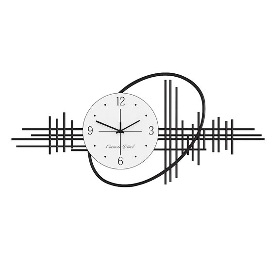 Horloge murale moderne Luxaliving | Horloge à Quartz silencieuse et Design Luxe noir - blanc | 36 x 80 cm