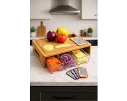 foto van Snijplank - Multifunctionele Bamboe Snijplank Met Opvanglades – Efficiënt, Stijlvol en Veelzijdig