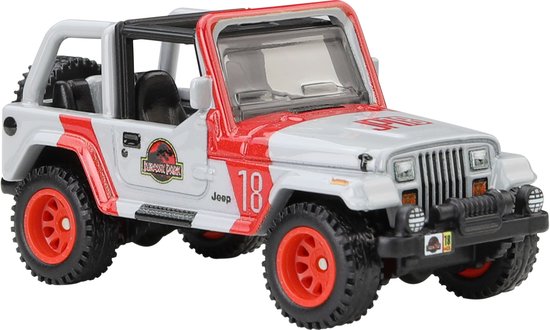 Hot Wheels Pop Culture/Entertainment Series JBL59 1992 Jeep Wrangler Sahara, grey Jurassic Park Schaal 1/64