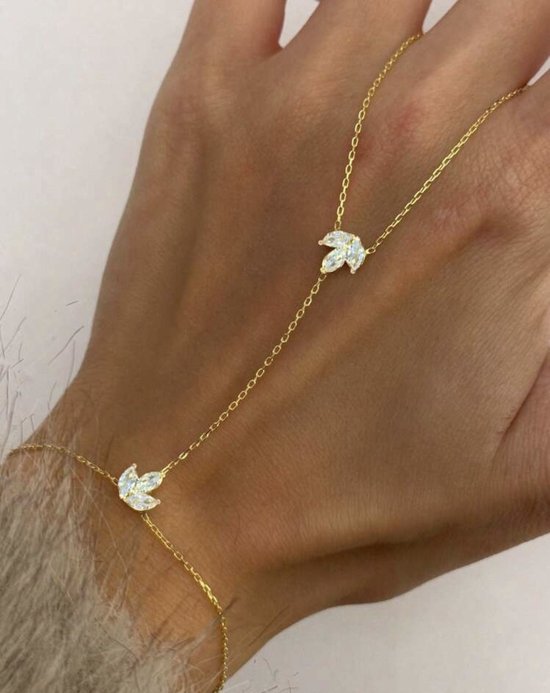 Foto: Handsieraad statement armband armband met kralen mystic armband gecombineerde armband bracelet iconic armband met balletjes armband armband dames ketting forever connected armbanden handchain hand chain handketting