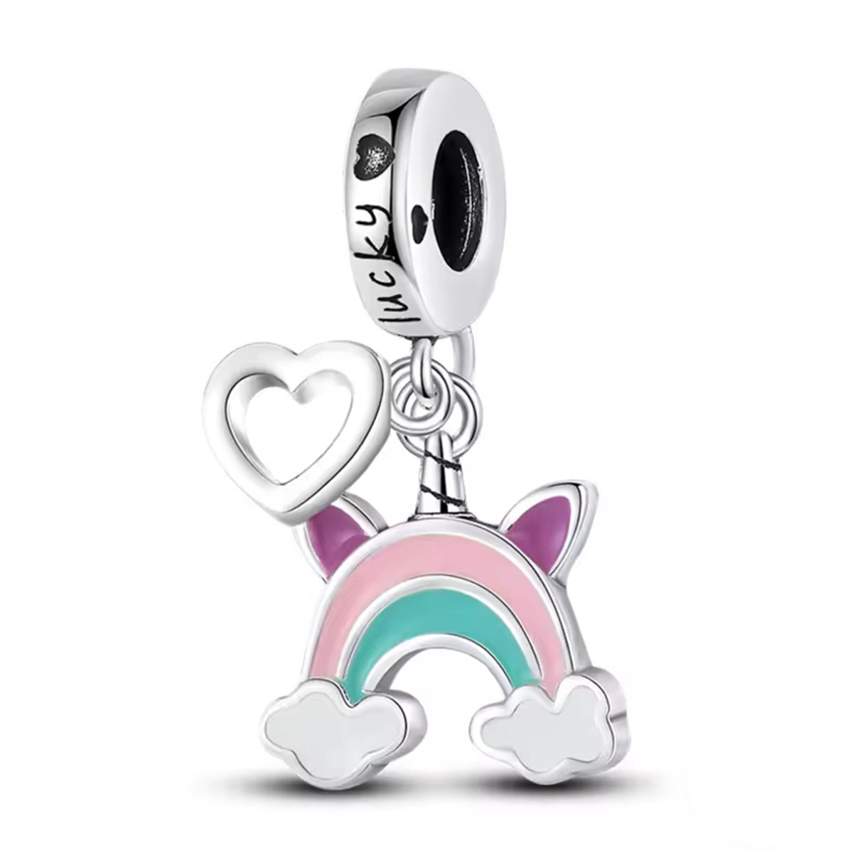 Bedel unicorn - hartje - bedel armand - geluks poppetje - geluksbedel