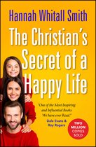 Boek 'The Christian's Secret of a Happy Life' van Hannah Whitall Smith. Drie lachende gezichten van een vader, moeder en dochter op een gele achtergrond. Met tekst: 'TWO MILLION COPIES SOLD'.