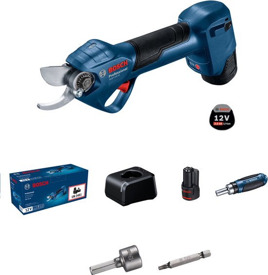 Bosch Professional GGP 12V-25 - Accu snoeischaar - Inclusief 2x 12V 3.0 Ah Li-Ion accu en Snellader GAL 12V-20