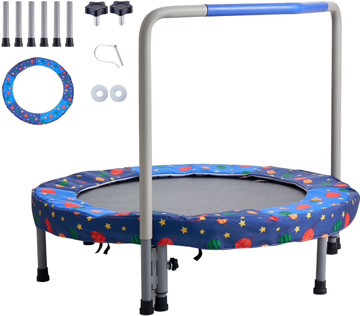 36" Kindertrampoline, 3 Voet Indoor-Outdoor Trampoline, Opvouwbare Minitrampoline met Handvat, Rebounder Trampoline voor Peuters, Een Geweldig Verjaardagscadeau voor Kinderen Vanaf 3 Jaar – foto 6